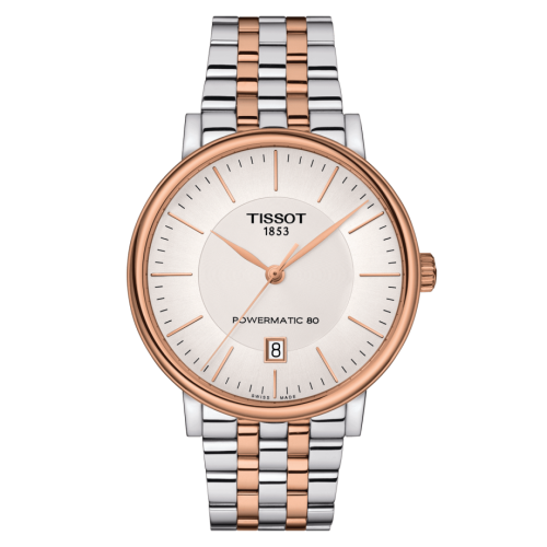 Tissot Carson Premium Powermatic 80 Stainless Steel / Rose Gold PVD / Silver / Bracelet